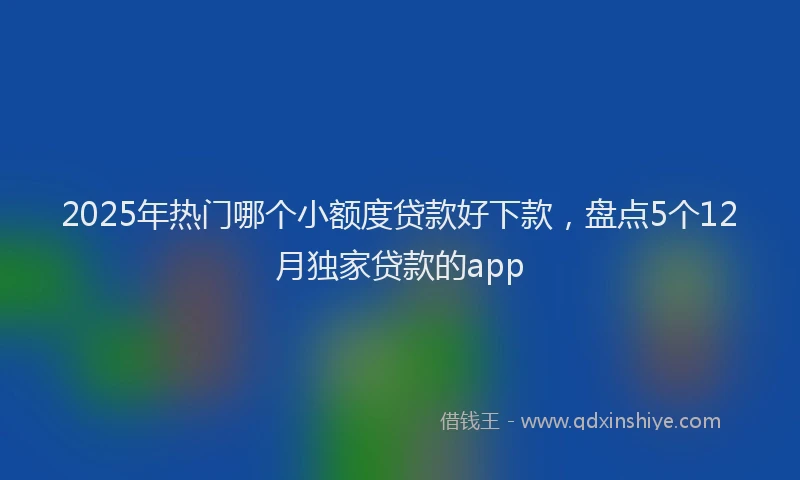 2025年热门哪个小额度贷款好下款，盘点5个12月独家贷款的app