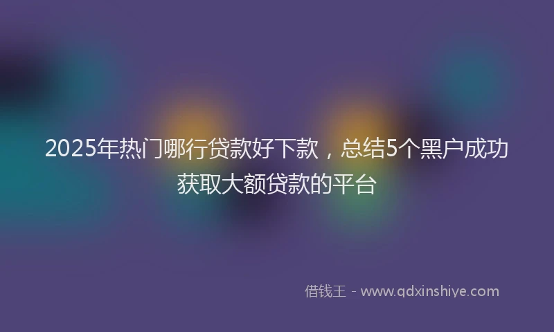 2025年热门哪行贷款好下款，总结5个黑户成功获取大额贷款的平台