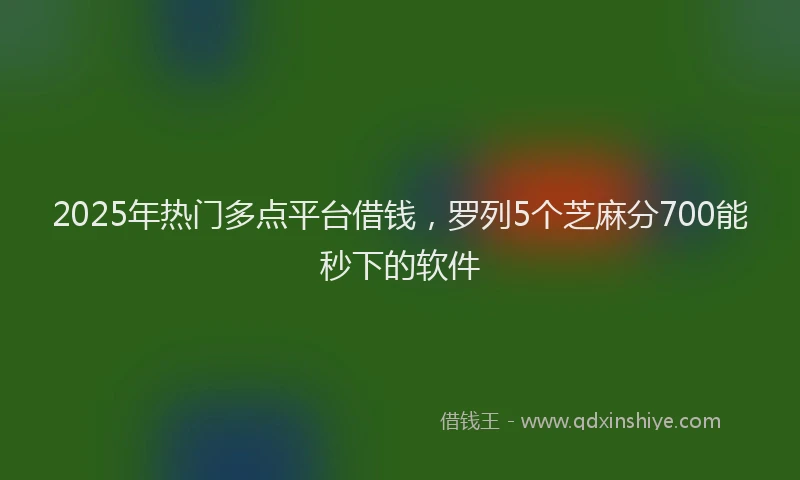 2025年热门多点平台借钱，罗列5个芝麻分700能秒下的软件