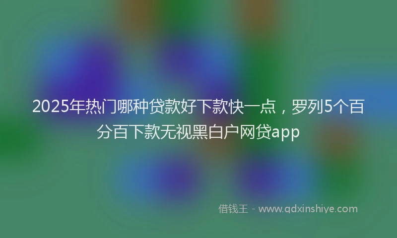 2025年热门哪种贷款好下款快一点，罗列5个百分百下款无视黑白户网贷app