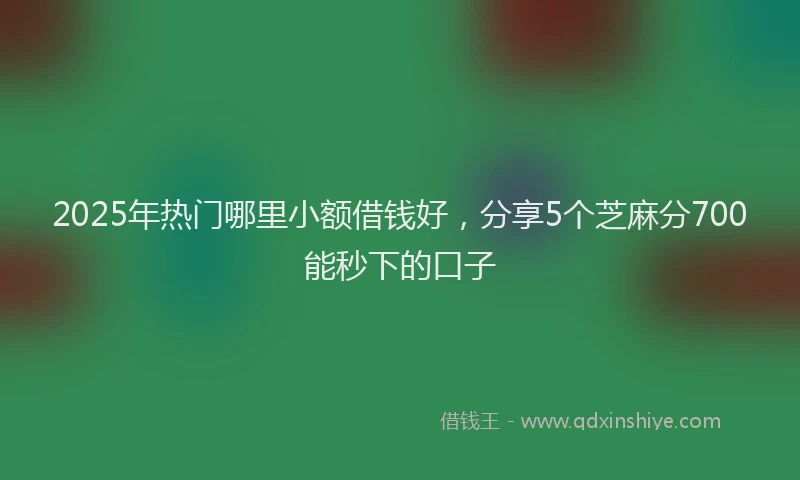 2025年热门哪里小额借钱好，分享5个芝麻分700能秒下的口子