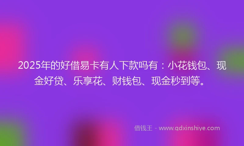 2025年的好借易卡有人下款吗有：小花钱包、现金好贷、乐享花、财钱包、现金秒到等。