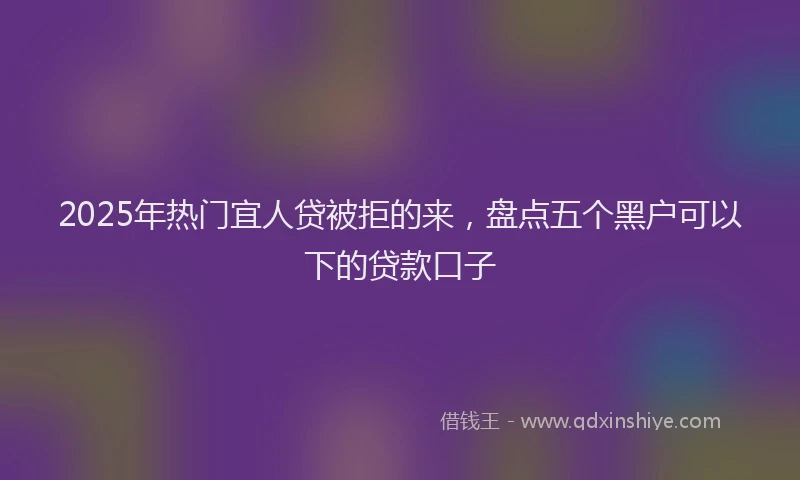 2025年热门宜人贷被拒的来，盘点五个黑户可以下的贷款口子