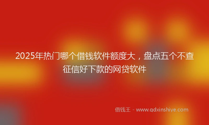 2025年热门哪个借钱软件额度大，盘点五个不查征信好下款的网贷软件