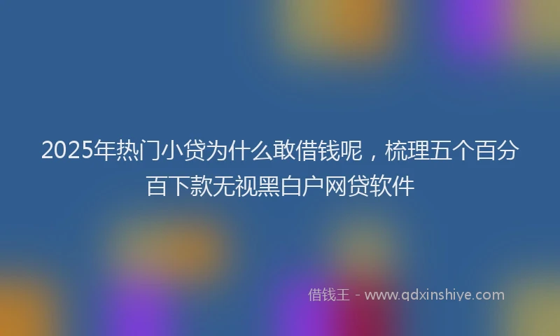 2025年热门小贷为什么敢借钱呢，梳理五个百分百下款无视黑白户网贷软件