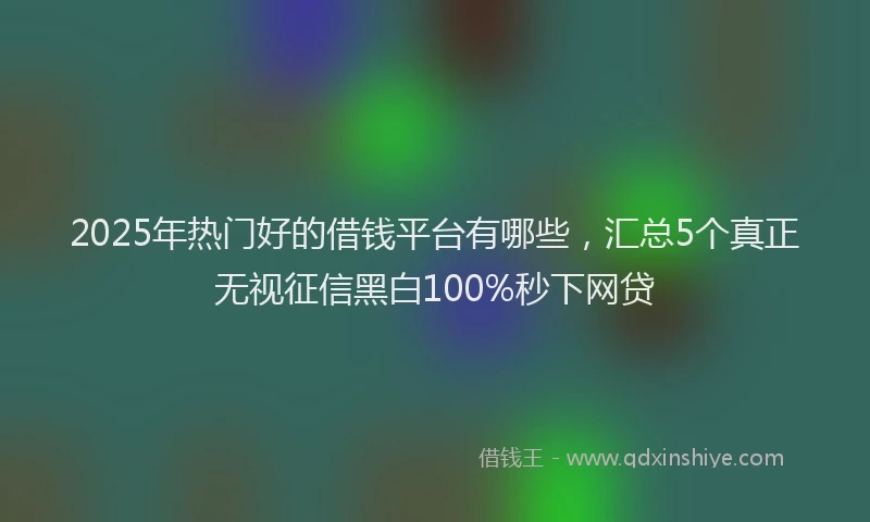 2025年热门好的借钱平台有哪些，汇总5个真正无视征信黑白100%秒下网贷