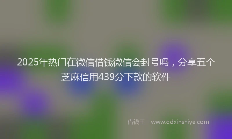 2025年热门在微信借钱微信会封号吗，分享五个芝麻信用439分下款的软件