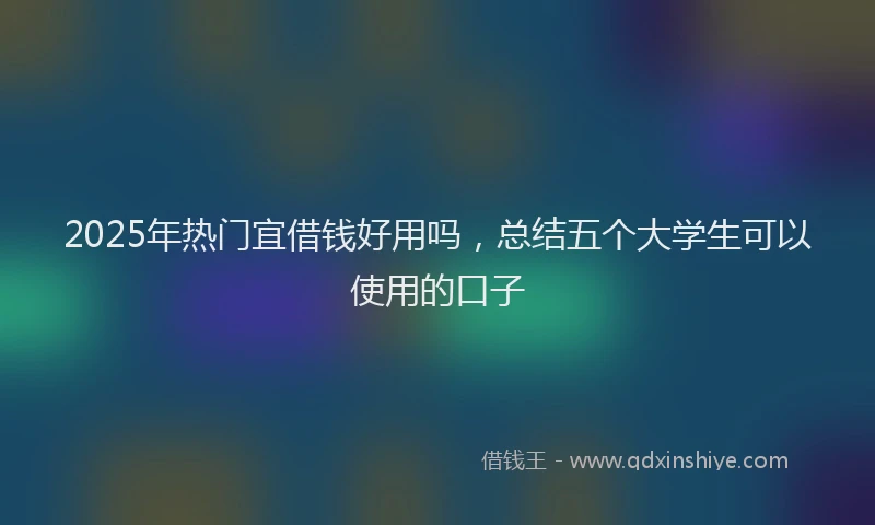 2025年热门宜借钱好用吗，总结五个大学生可以使用的口子