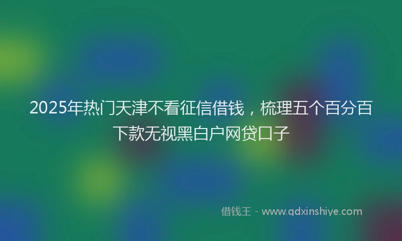 2025年热门天津不看征信借钱，梳理五个百分百下款无视黑白户网贷口子