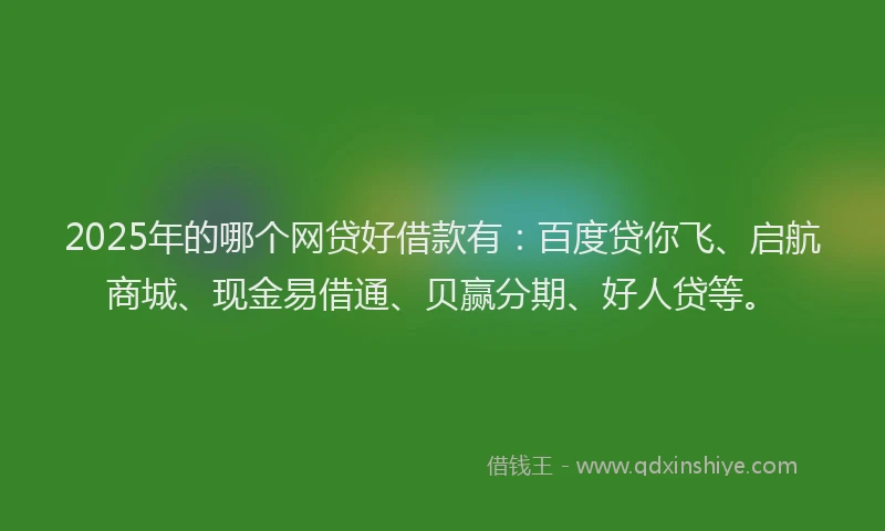 2025年的哪个网贷好借款有：百度贷你飞、启航商城、现金易借通、贝赢分期、好人贷等。