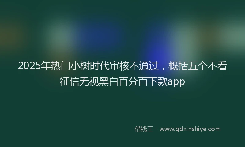 2025年热门小树时代审核不通过，概括五个不看征信无视黑白百分百下款app