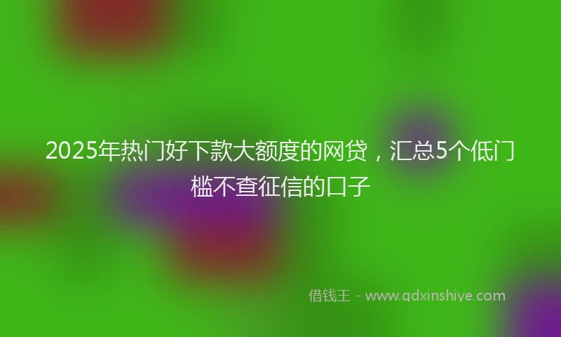 2025年热门好下款大额度的网贷，汇总5个低门槛不查征信的口子