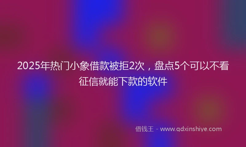 2025年热门小象借款被拒2次，盘点5个可以不看征信就能下款的软件
