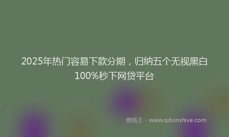2025年热门容易下款分期,归纳五个无视黑白100%秒下网贷平台