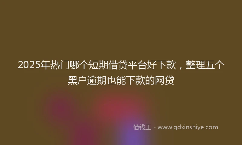 2025年热门哪个短期借贷平台好下款，整理五个黑户逾期也能下款的网贷