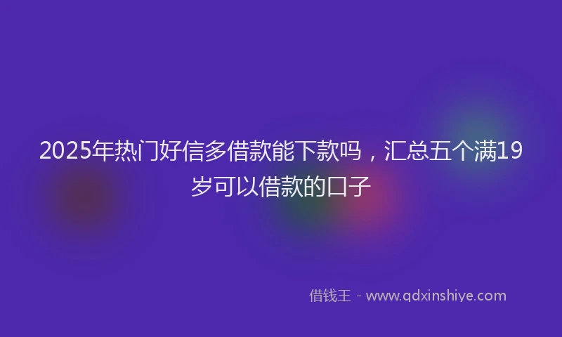 2025年热门好信多借款能下款吗，汇总五个满19岁可以借款的口子