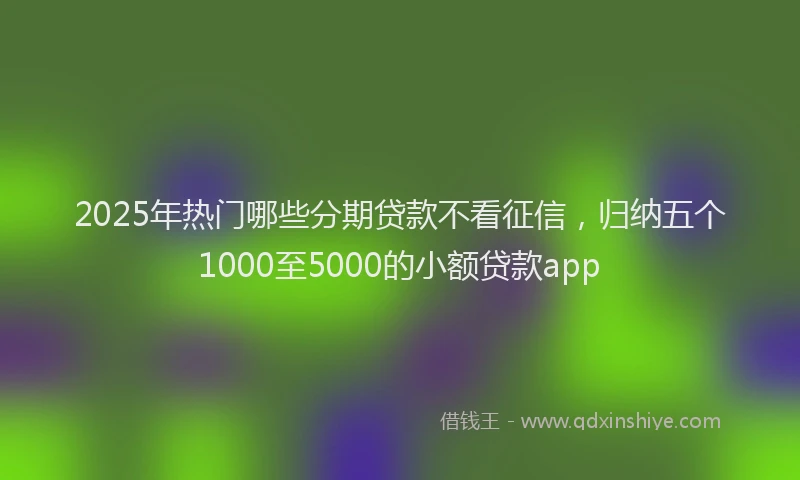 2025年热门哪些分期贷款不看征信，归纳五个1000至5000的小额贷款app