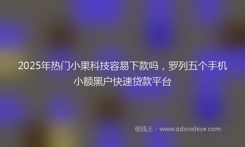 2025年热门小果科技容易下款吗，罗列五个手机小额黑户快速贷款平台