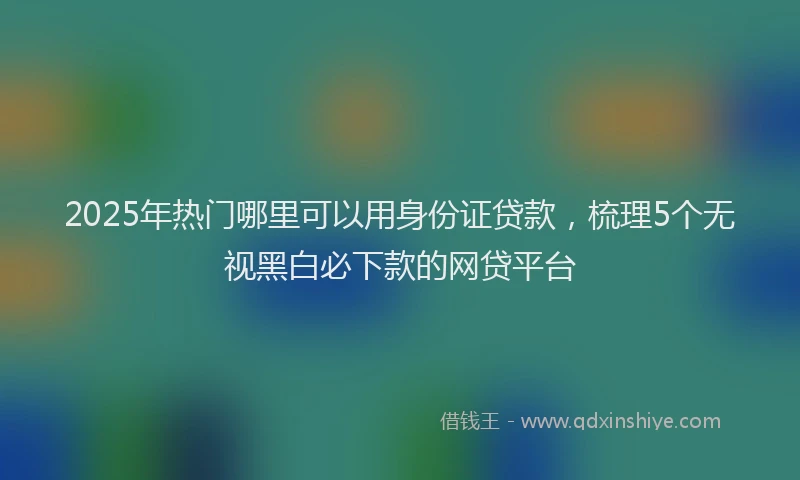 2025年热门哪里可以用身份证贷款，梳理5个无视黑白必下款的网贷平台