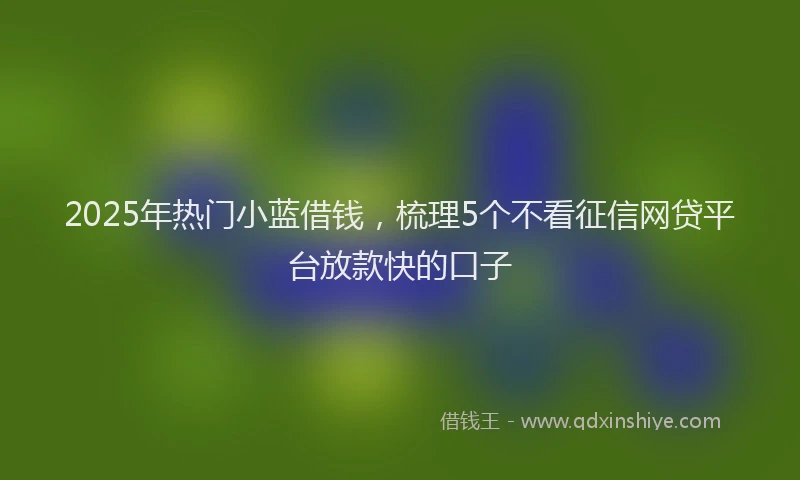 2025年热门小蓝借钱，梳理5个不看征信网贷平台放款快的口子