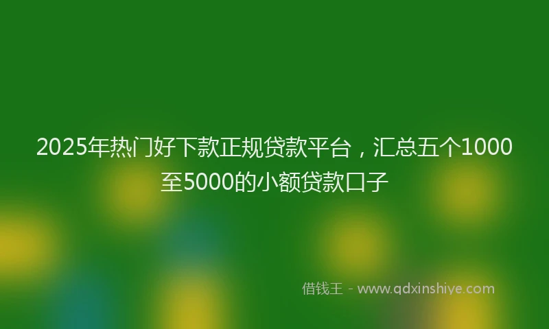 2025年热门好下款正规贷款平台，汇总五个1000至5000的小额贷款口子