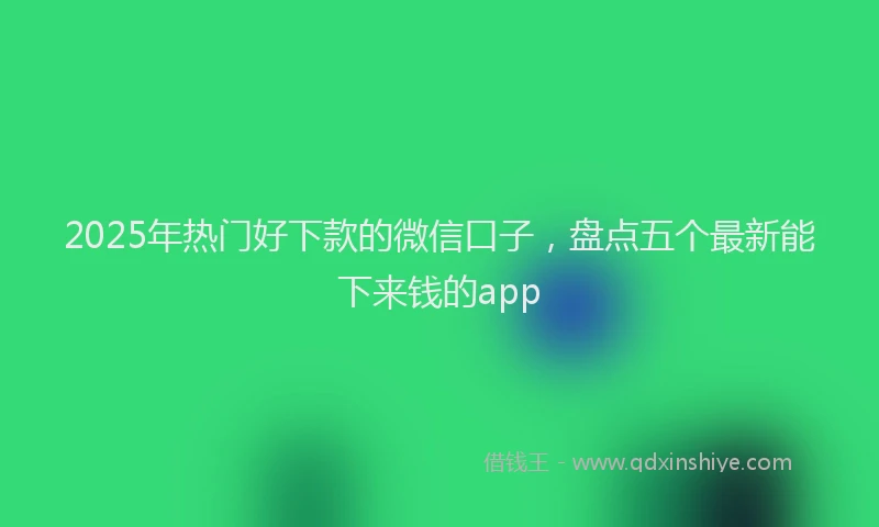 2025年热门好下款的微信口子，盘点五个最新能下来钱的app