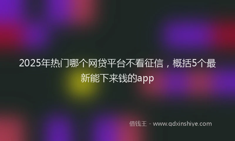 2025年热门哪个网贷平台不看征信，概括5个最新能下来钱的app