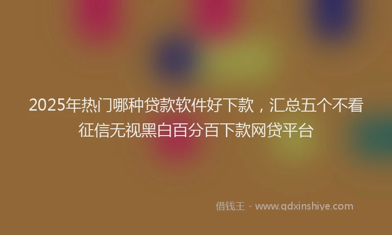 2025年热门哪种贷款软件好下款，汇总五个不看征信无视黑白百分百下款网贷平台