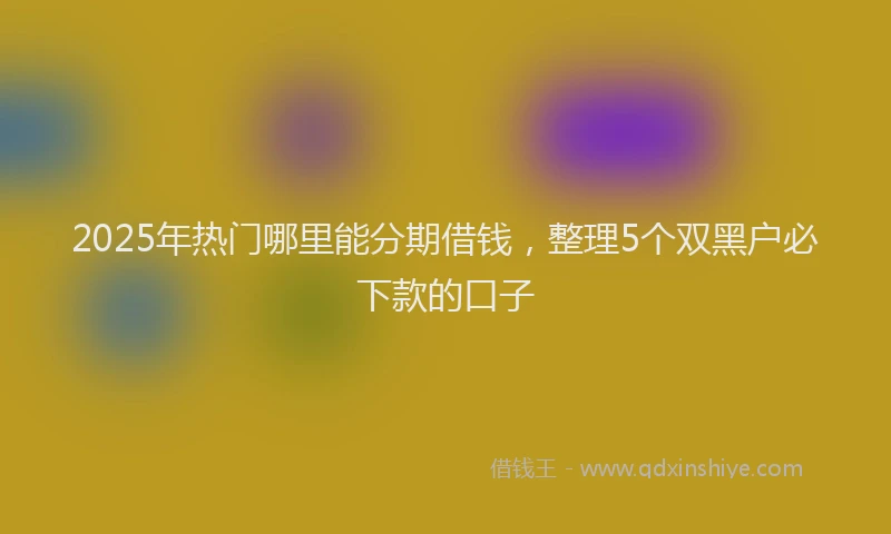 2025年热门哪里能分期借钱，整理5个双黑户必下款的口子