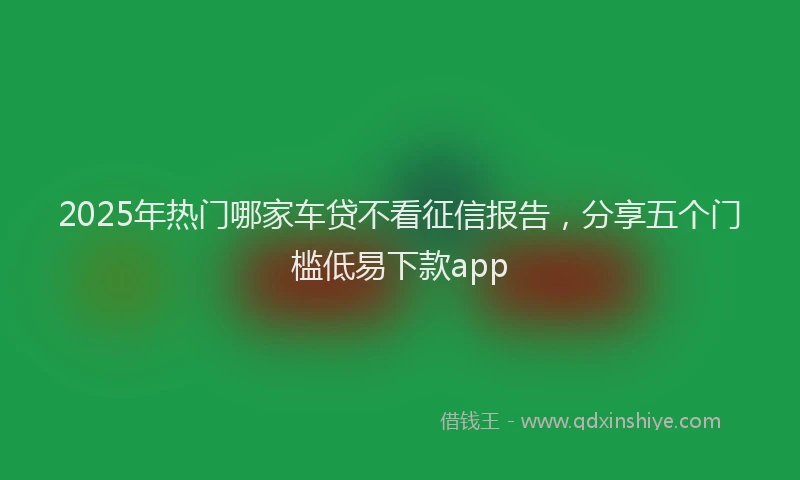 2025年热门哪家车贷不看征信报告，分享五个门槛低易下款app
