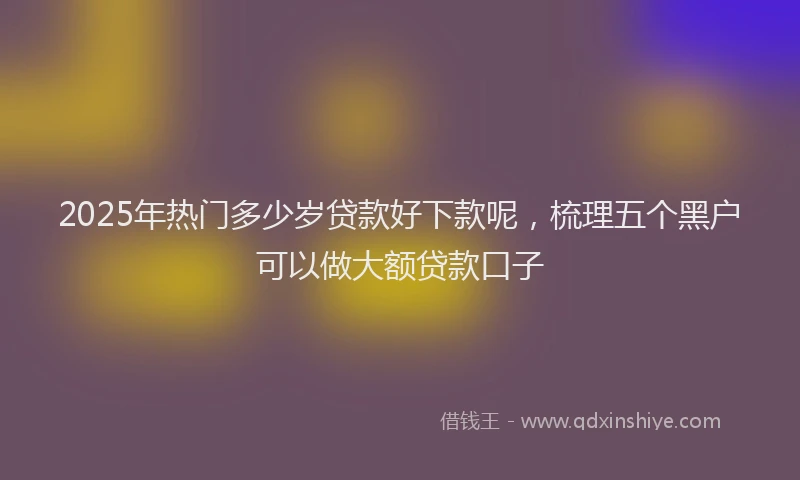 2025年热门多少岁贷款好下款呢，梳理五个黑户可以做大额贷款口子