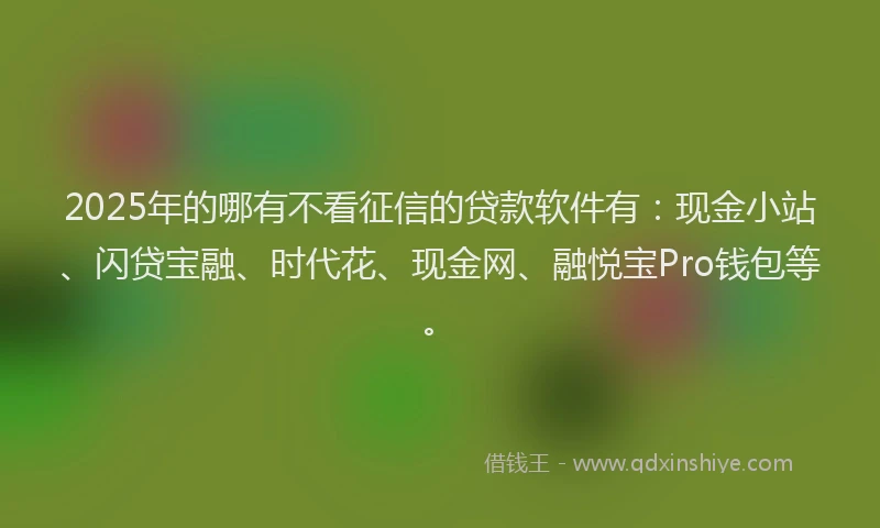 2025年的哪有不看征信的贷款软件有：现金小站、闪贷宝融、时代花、现金网、融悦宝Pro钱包等。