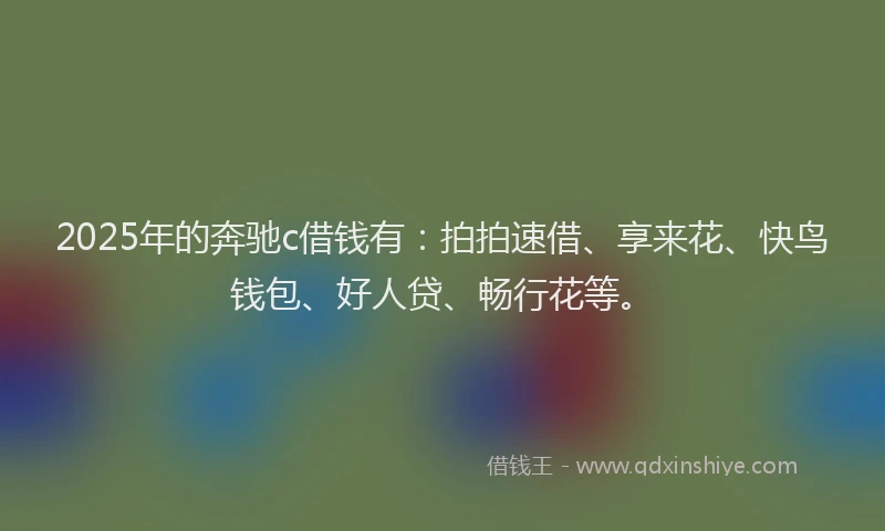 2025年的奔驰c借钱有：拍拍速借、享来花、快鸟钱包、好人贷、畅行花等。