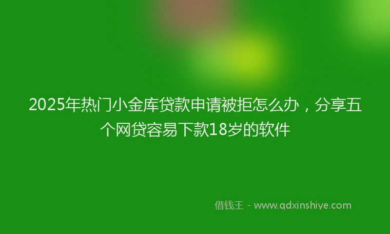 2025年热门小金库贷款申请被拒怎么办，分享五个网贷容易下款18岁的软件