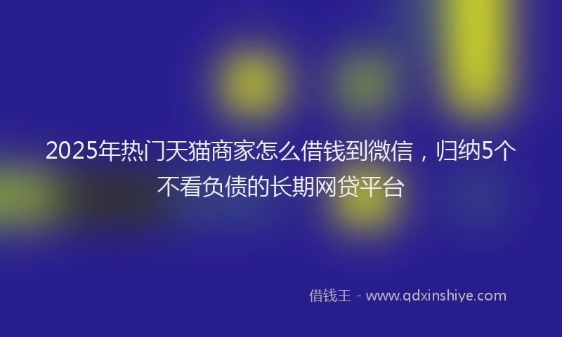 2025年热门天猫商家怎么借钱到微信，归纳5个不看负债的长期网贷平台