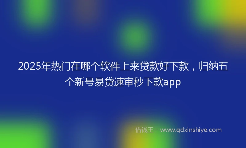 2025年热门在哪个软件上来贷款好下款，归纳五个新号易贷速审秒下款app