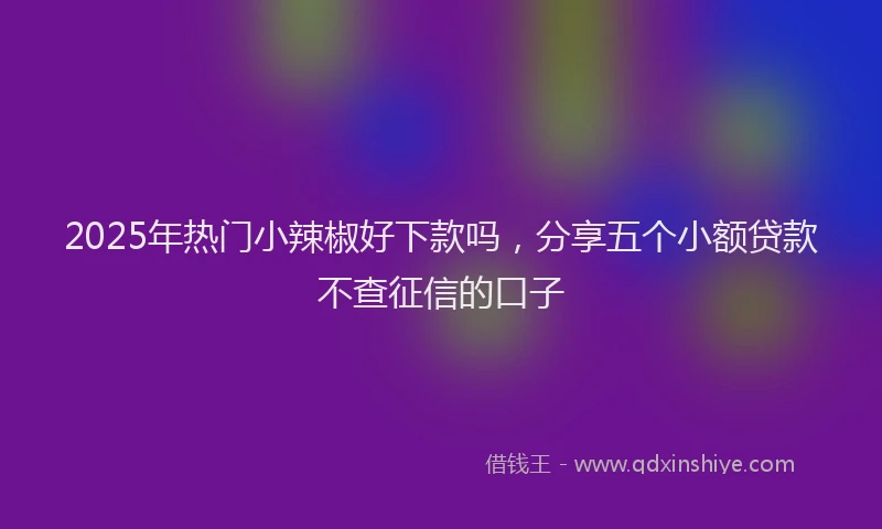 2025年热门小辣椒好下款吗，分享五个小额贷款不查征信的口子