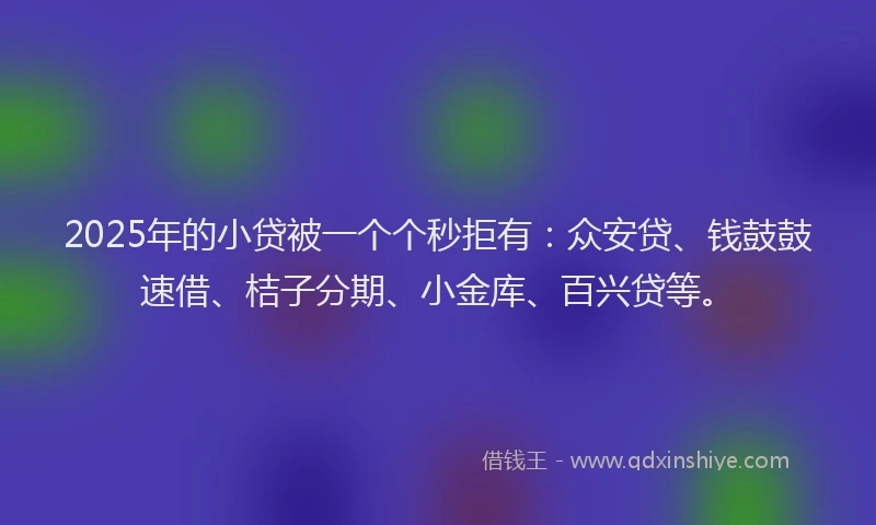 2025年的小贷被一个个秒拒有：众安贷、钱鼓鼓速借、桔子分期、小金库、百兴贷等。