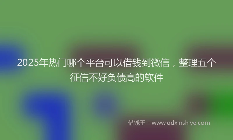 2025年热门哪个平台可以借钱到微信，整理五个征信不好负债高的软件