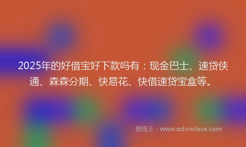 2025年的好借宝好下款吗有：现金巴士、速贷侠通、森森分期、快易花、快借速贷宝盒等。