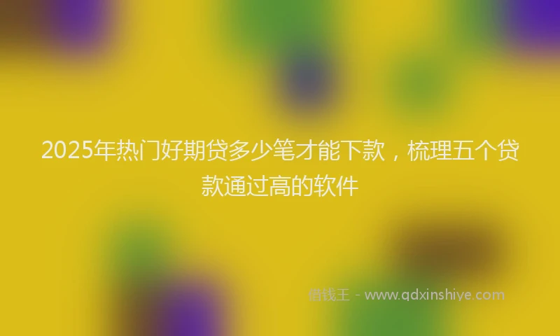 2025年热门好期贷多少笔才能下款，梳理五个贷款通过高的软件
