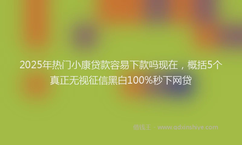 2025年热门小康贷款容易下款吗现在，概括5个真正无视征信黑白100%秒下网贷