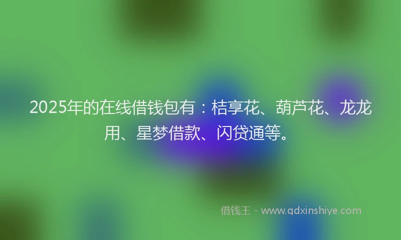 2025年的在线借钱包有：桔享花、葫芦花、龙龙用、星梦借款、闪贷通等。
