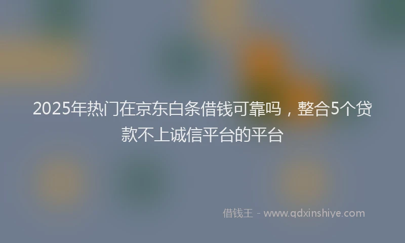 2025年热门在京东白条借钱可靠吗，整合5个贷款不上诚信平台的平台