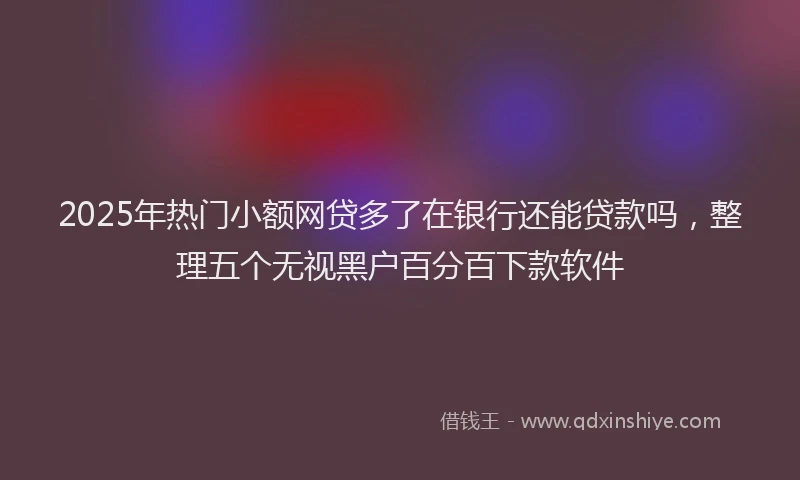 2025年热门小额网贷多了在银行还能贷款吗，整理五个无视黑户百分百下款软件