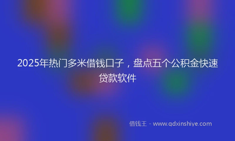 2025年热门多米借钱口子，盘点五个公积金快速贷款软件
