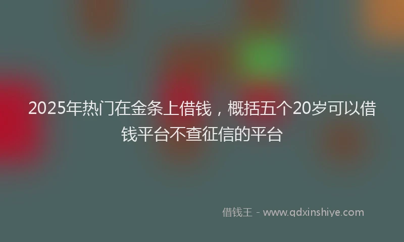 2025年热门在金条上借钱，概括五个20岁可以借钱平台不查征信的平台