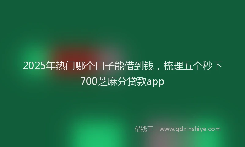 2025年热门哪个口子能借到钱，梳理五个秒下700芝麻分贷款app