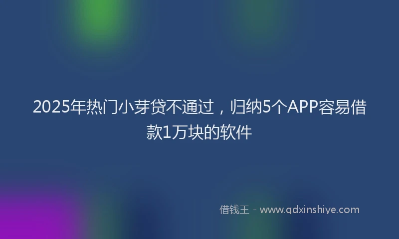 2025年热门小芽贷不通过，归纳5个APP容易借款1万块的软件