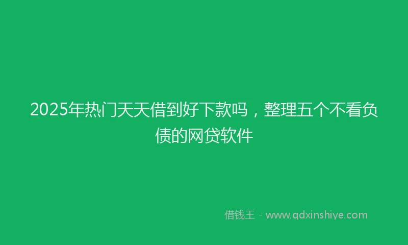 2025年热门天天借到好下款吗，整理五个不看负债的网贷软件